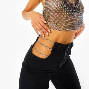 BOOHOO High waisted straight leg jeans